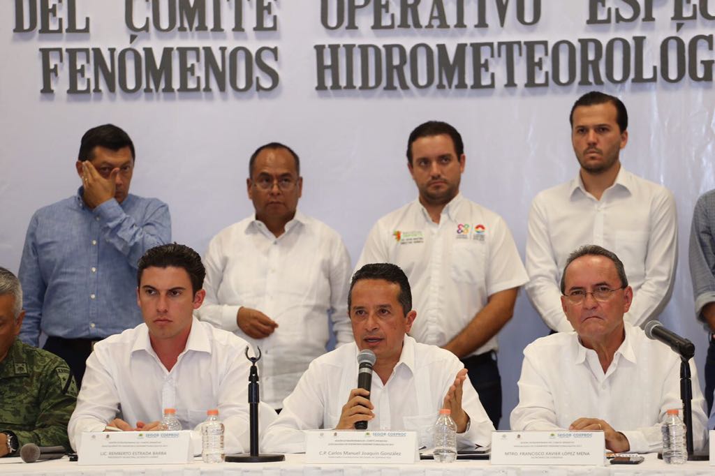 Ante el paso de la tormenta tropical “Nate” , hay que trabajar en la prevención total: Carlos Joaquín