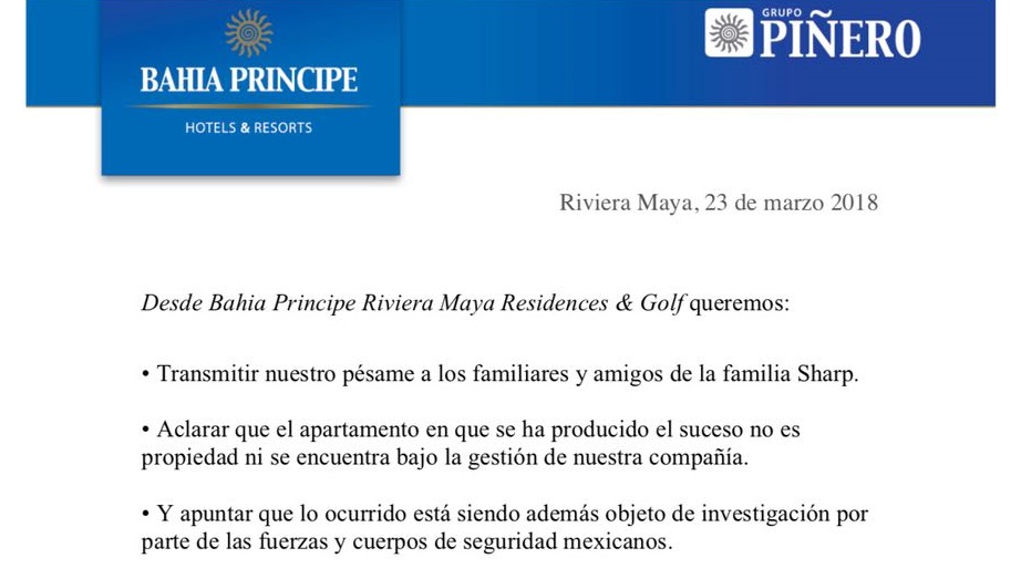 SE DESLIGA BAHÍA PRÍNCIPE DE HECHOS SANGRIENTOS EN SU HOTEL