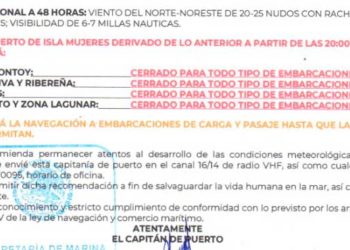 Cierran el puerto a la navegación en Isla Mujeres