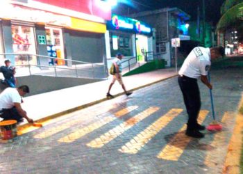 Buscan memorar el tránsito vehicular con trabajos de pintura