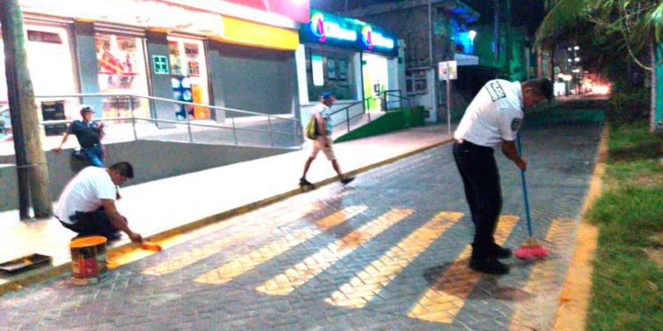 Buscan memorar el tránsito vehicular con trabajos de pintura