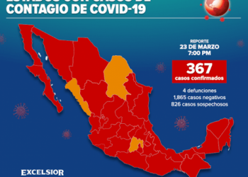 Suman 367 casos positivos de Covid-19 en México