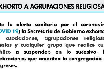 Exhorto para suspender temporalmente celebraciones religiosas en Quintana Roo