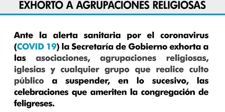 Exhorto para suspender temporalmente celebraciones religiosas en Quintana Roo
