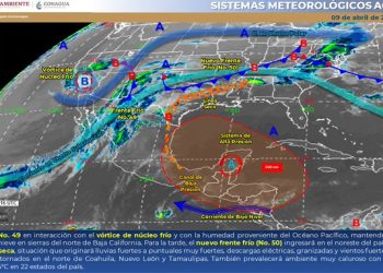 Frente frío 49 se debilitará sobre el norte de México