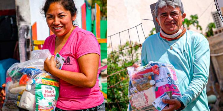 Intensa jornada de entrega de despensas en Isla Mujeres