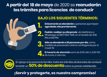 Se reanudará el trámite de licencias de conducir con 50% de descuento