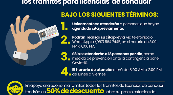 Se reanudará el trámite de licencias de conducir con 50% de descuento