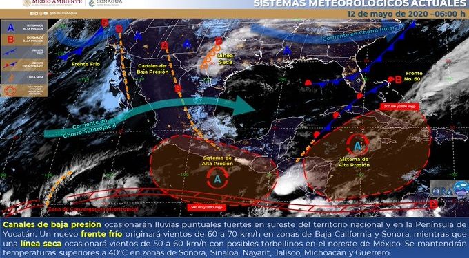 Boletín meteorológico para este martes 12 de mayo