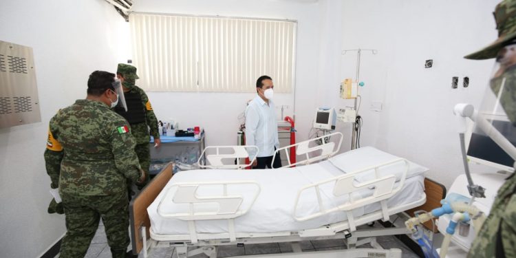 Verifican instalaciones de hospitales reconvertidos para pacientes con Covid-19, que maneja el Ejército