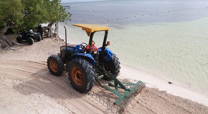 A marchas forzadas la recoja de sargazo en playas de Cancún