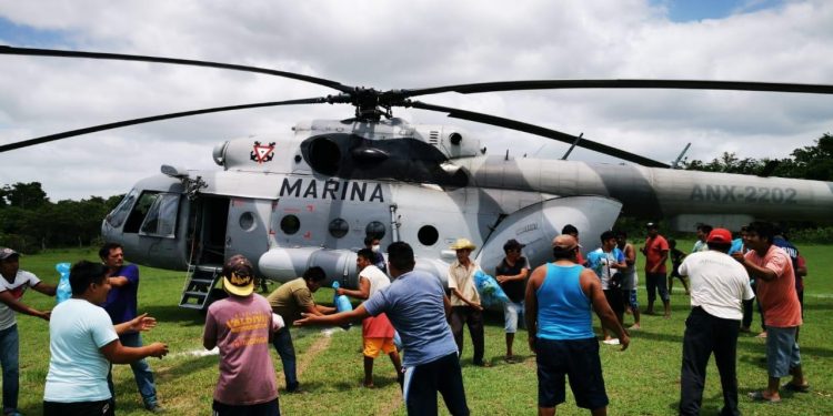 Personal de la Armada de México continúa brindando apoyos a la población, tras el paso de la tormenta tropical “Cristóbal”