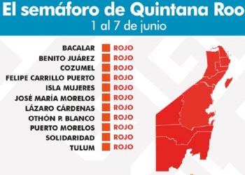 Del 1 al 7 de junio, Quintana Roo está en rojo en el semáforo epidemiológico y no hay actividad abierta ni atención al público