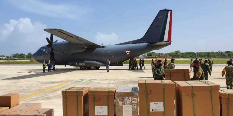 Surte Sedena de insumos y material médico a hospitales Insabi Covid-19 de QRoo