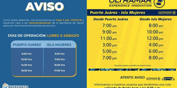 Navieras restablecen servicio hacia Isla Mujeres