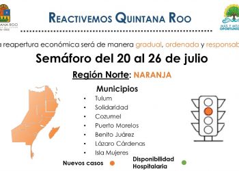 Del 20 al 26 de julio, la región sur se mantiene en rojo y la zona norte en naranja