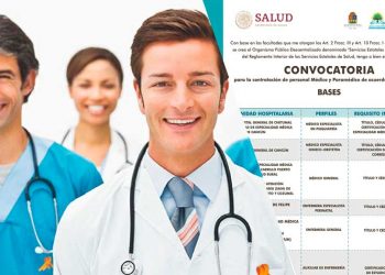 Lanzan convocatoria para la contratación de más personal médico y paramédicos