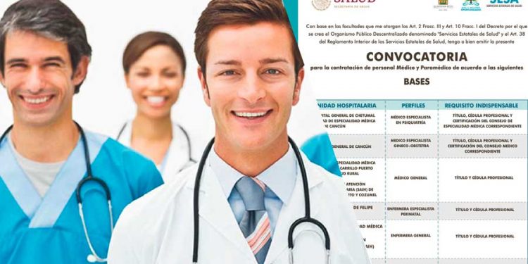 Lanzan convocatoria para la contratación de más personal médico y paramédicos