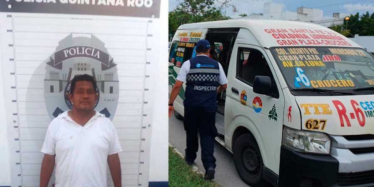 Detienen a chofer de urban por excederse en número de pasajeros en Cancún