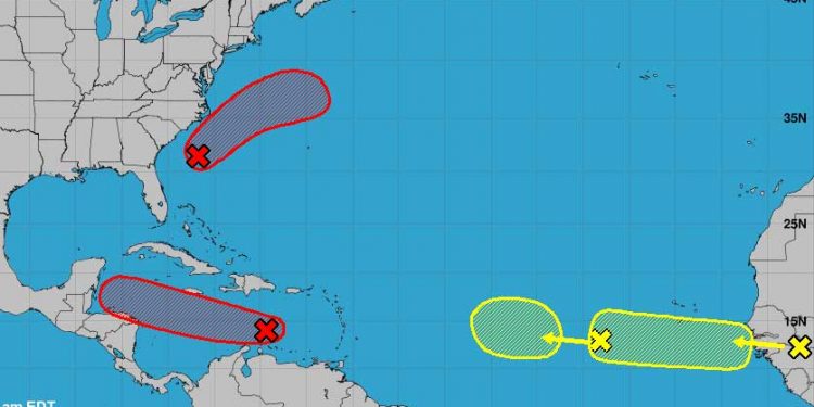 Vigilan sistema de baja presión en el mar Caribe; mantiene probabilidad de 80%
