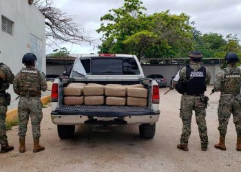 Guardia Nacional detiene a cuatro sujetos con 160 kilogramos de mota