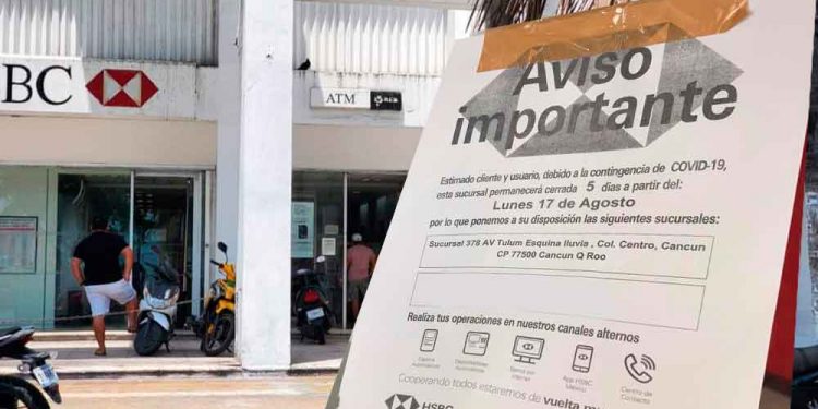 Sucursal HSBC de Isla Mujeres se mantendrá cerrada por pandemia