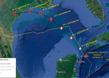 Tormenta Tropical Marco se aleja de las costas de Quintana Roo