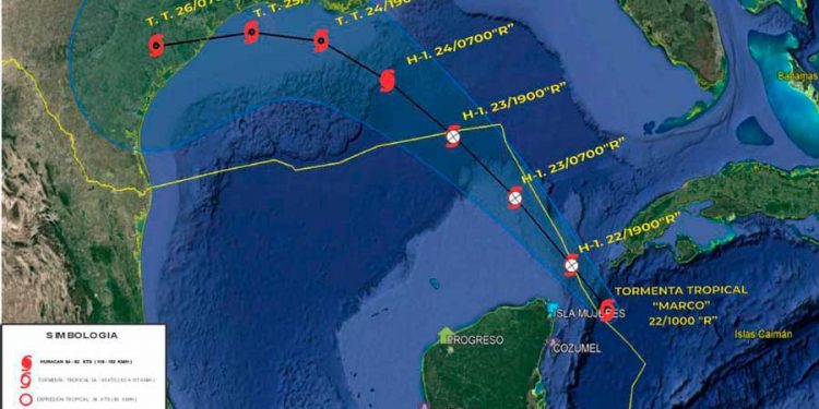 Tormenta Tropical Marco se aleja de las costas de Quintana Roo