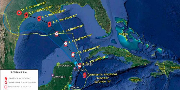 Marco se fortalece y se perfila hacia el Golfo de México como Tormenta Tropical
