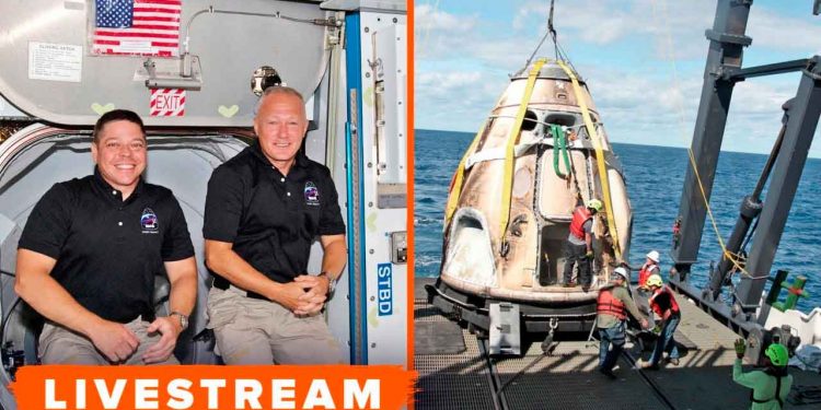 Sigue en vivo la misión Demo-2 de SpaceX en su regreso a la Tierra