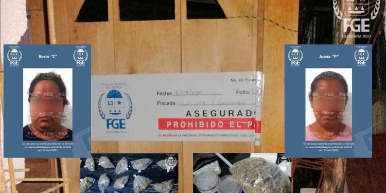 Dos mujeres detenidas por narcomenudeo y drogas resultado del cateo en Chetumal