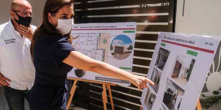 Mara Lezama busca renovar imagen del registro civil en la supermanzana 22