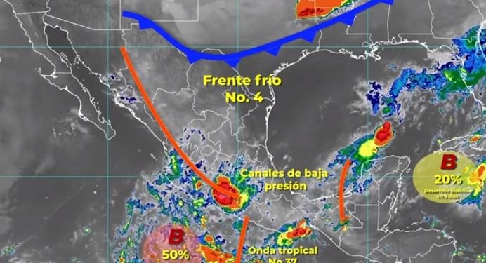 Ingresa el frente frío número cuatro a la península de Yucatán