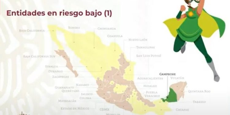 Campeche es el primer estado en llegar a verde en Semáforo Epidemiológico de COVID-19