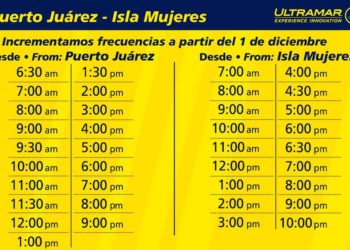 Así quedó el nuevo horario de Ultramar desde Isla Mujeres y Puerto Juárez