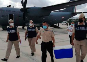 SEMAR apoya en labores de distribución, resguardo y aplicación de la segunda entrega de la vacuna contra el COVID-19, en Yucatán y Quintana Roo
