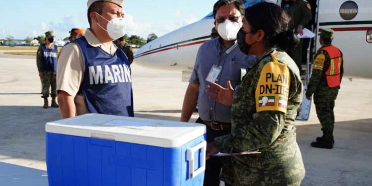 Llega el quinto lote de vacunas contra el Covid-19 para Quintana Roo