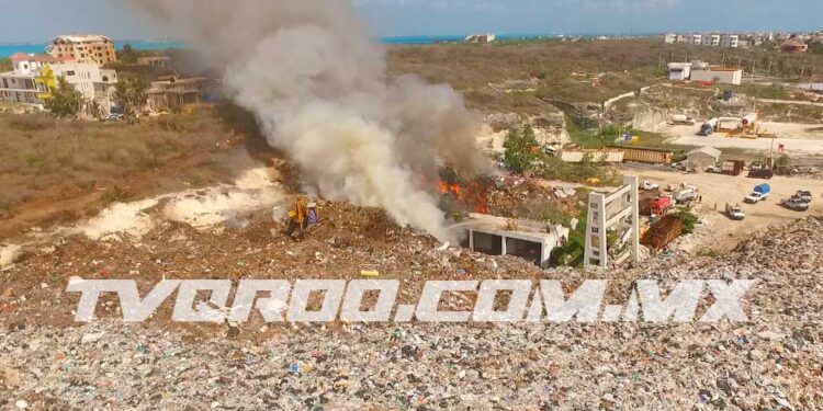Se vuelve a incendiar la Estación de Transferencia de basura en Isla Mujeres
