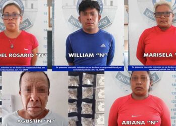 Tres mujeres y dos hombres a disposición de la FGE por presunta venta de drogas en playas de Isla Mujeres