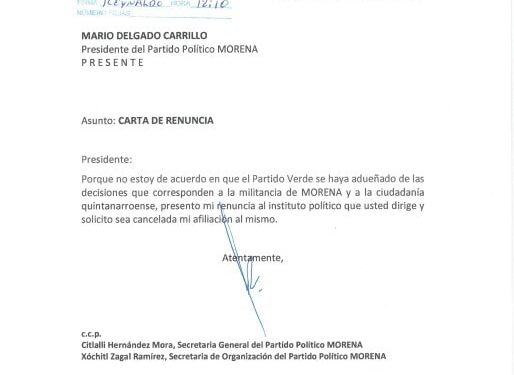 Renuncia a MORENA el senador José Luis Pech Várguez