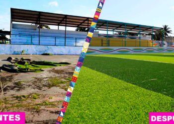 Avanzan las obras en la plaza bicentenario y áreas deportivas