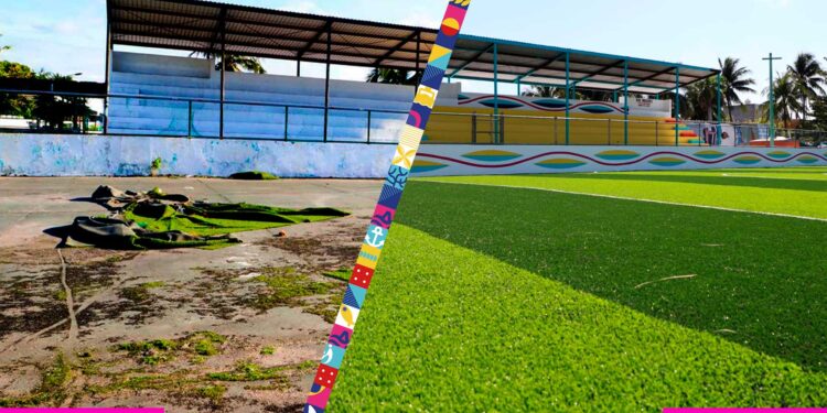 Avanzan las obras en la plaza bicentenario y áreas deportivas