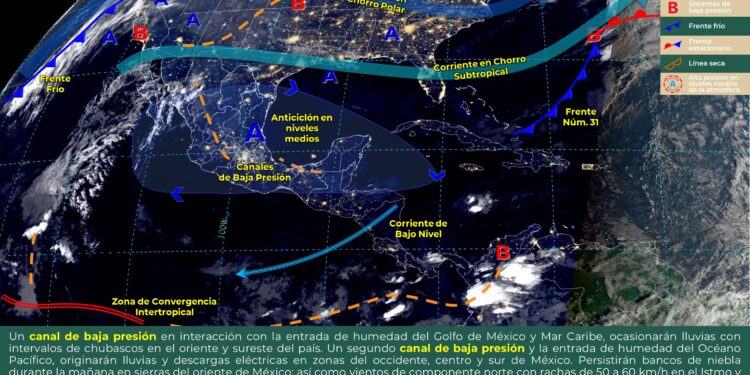 Este miércoles se pronostican lluvias aisladas en la Península de Yucatán
