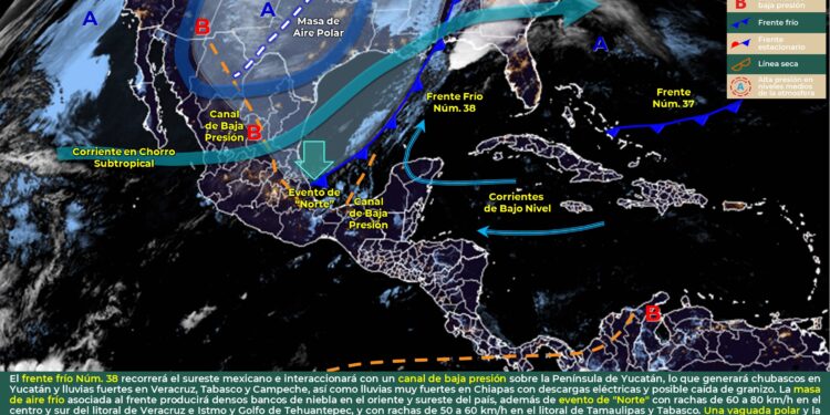 Este día se prevén lluvias aisladas en Quintana Roo a causa del frente frío 38