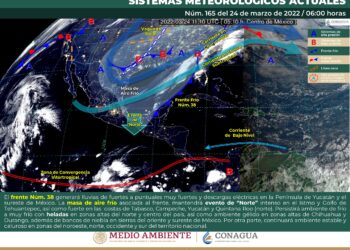 Llega el frente frío 38 con lluvias fuertes a la Península de Yucatán