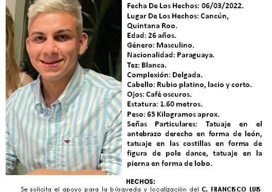 Madre de turista paraguayo desaparecido en Cancún viajará a México