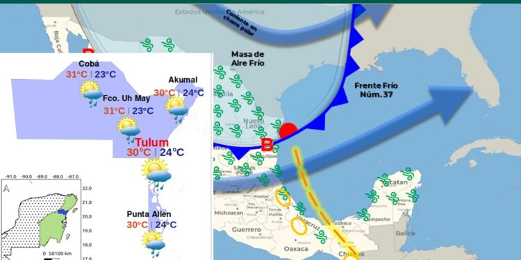 Viernes con lluvias aisladas en Quintana Roo, pero con viento