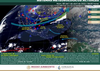 Inicia abril con intervalos de chubascos y evento de surada en la Península de Yucatán
