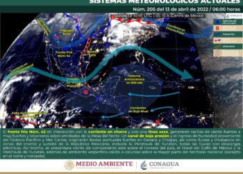 Miércoles con probabilidad de lluvias y chubascos en la Península de Yucatán