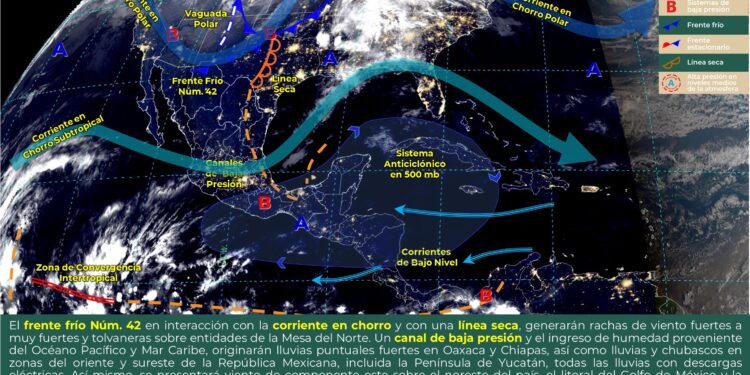 Miércoles con probabilidad de lluvias y chubascos en la Península de Yucatán